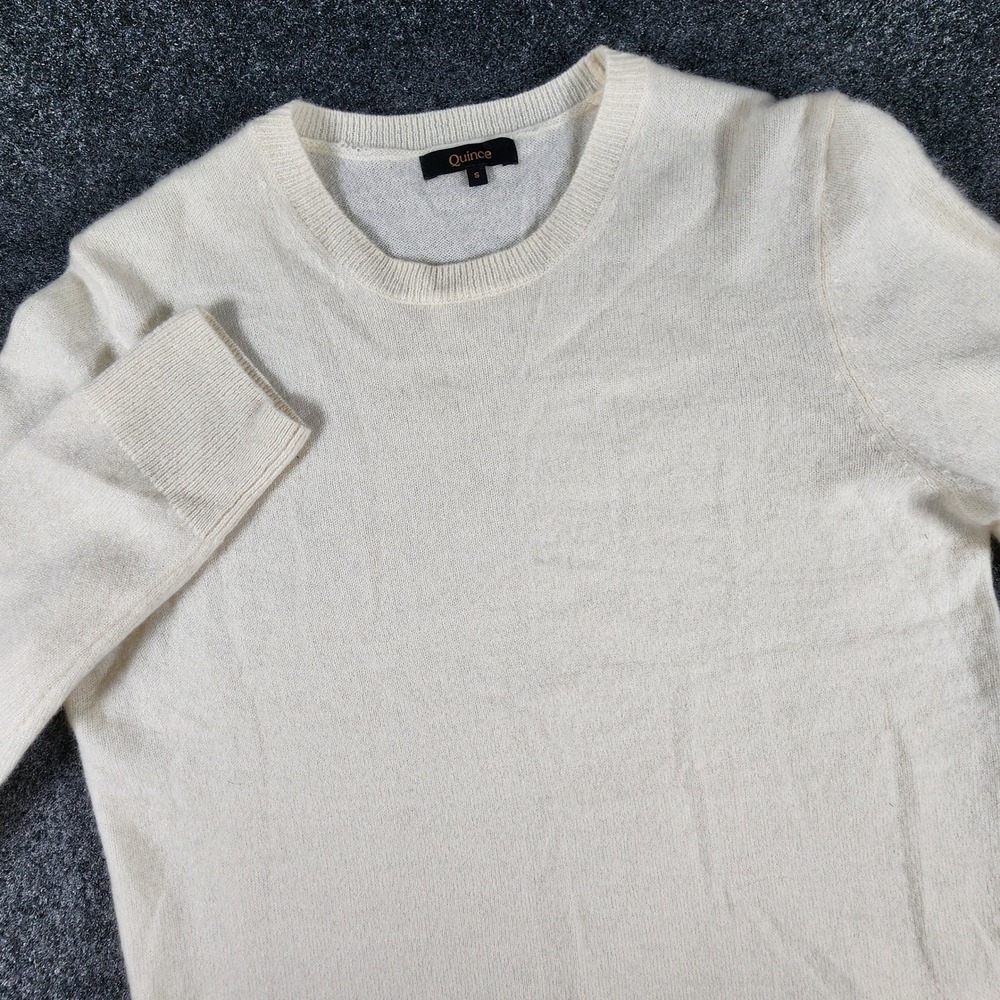 Quince Mongolian Cashmere Crewneck Sweater Women S Ivory SGK001 Long Sleeve